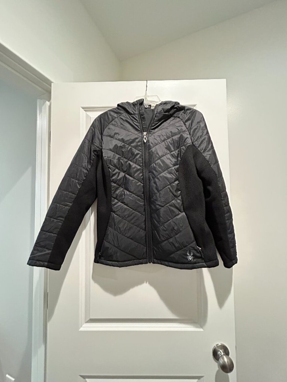 Womens Spyder Black Puff Jacket in Black Size M Medium